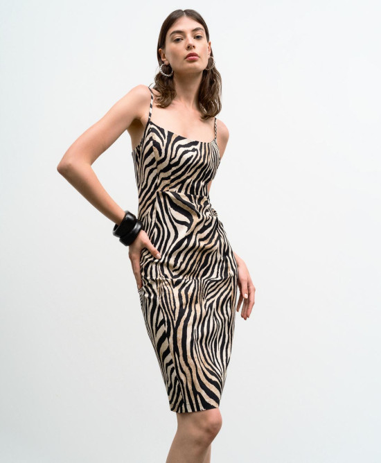 Φόρεμα pencil zebra