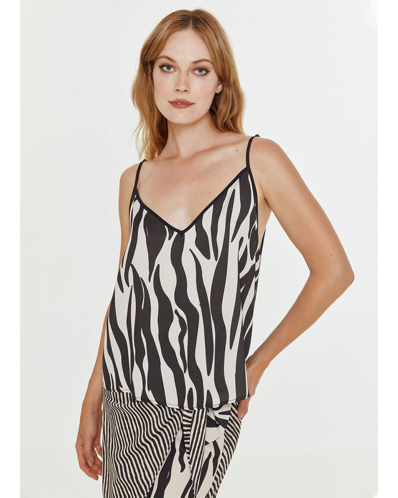 Μπλούζα lingerie zebra τύπωμα