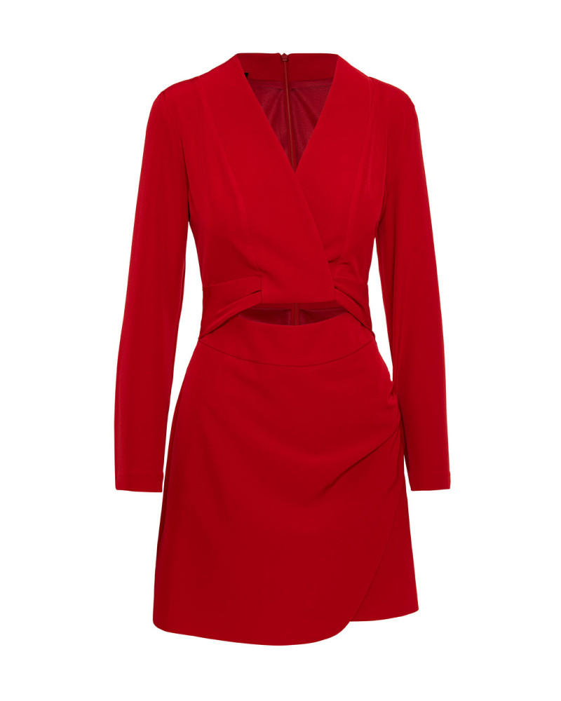 Φόρεμα κομψό με άνοιγμα κόκκινο