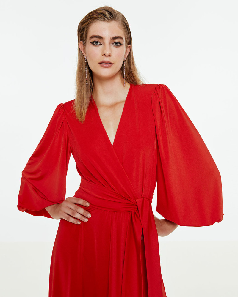 Φόρεμα κόκκινο μάξι κρουαζέ